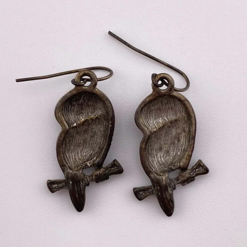 (8) Owls with Rhinestone Eyes Earrings